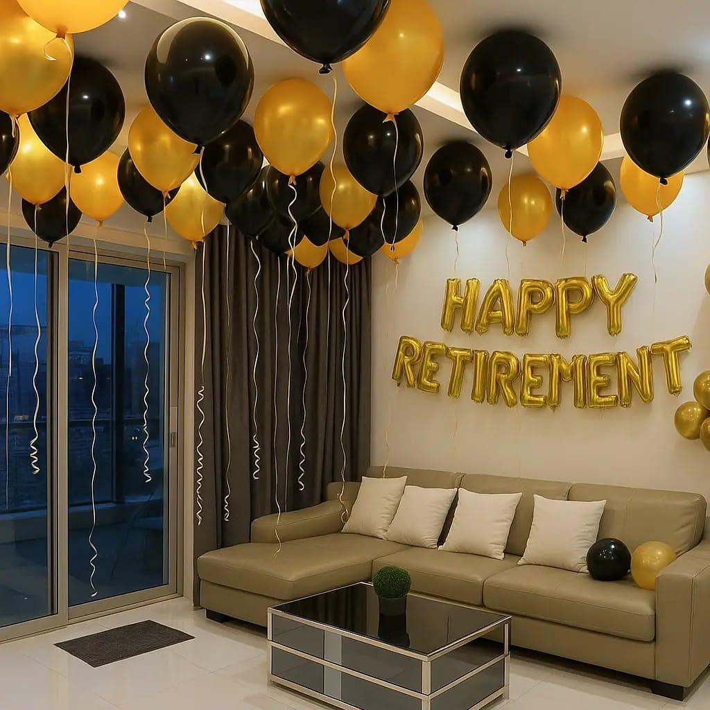 Happy Birthday Balck & Gold Decor 