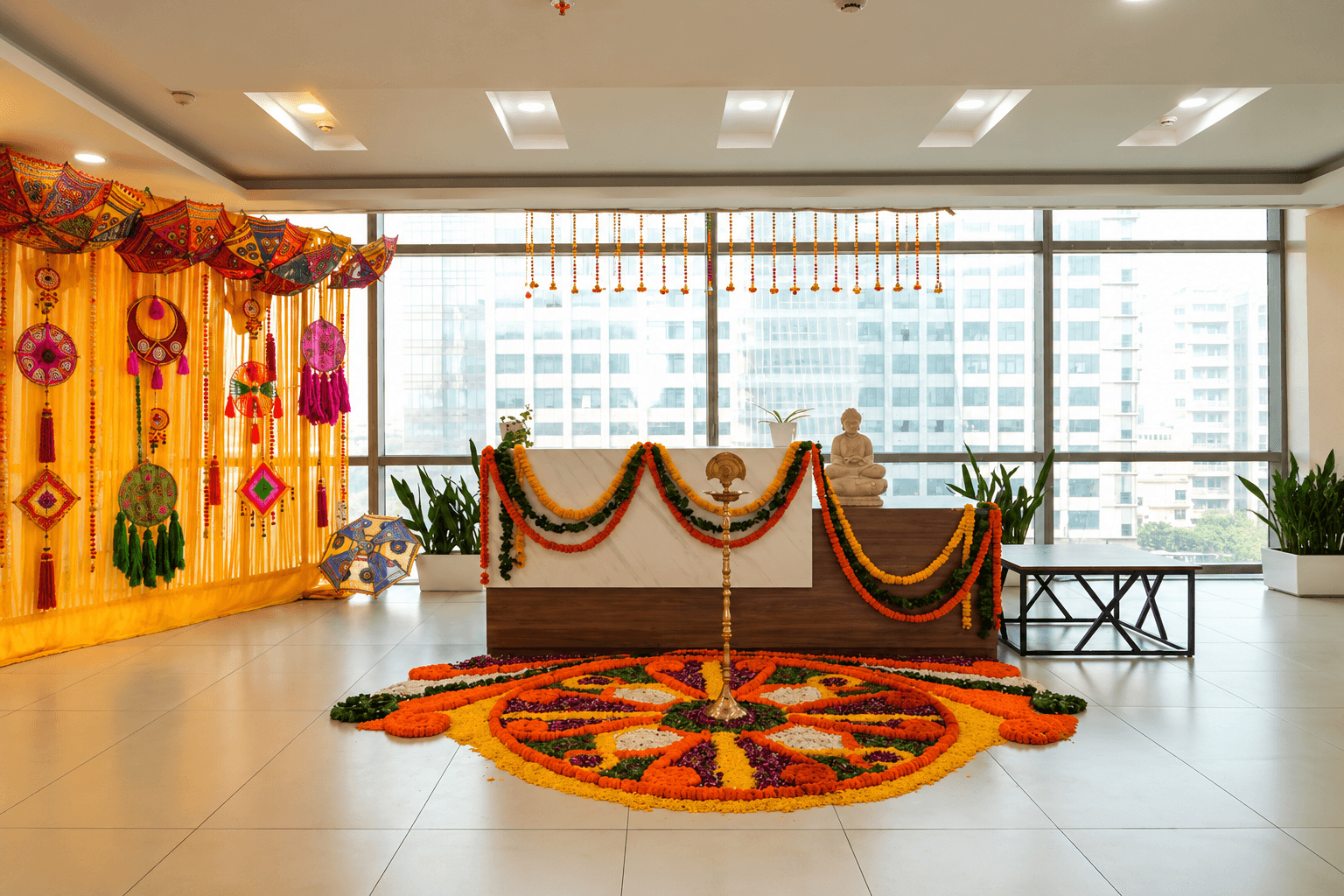 Diwali at home décor setup