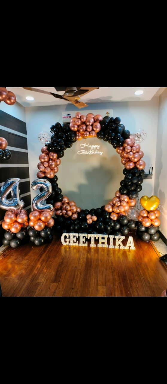 Black & Rose Gold Luxury Birthday Setup